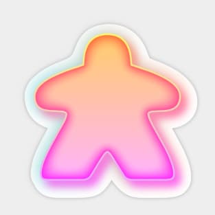 Orange and Pink Neon Board Game Meeple Sticker